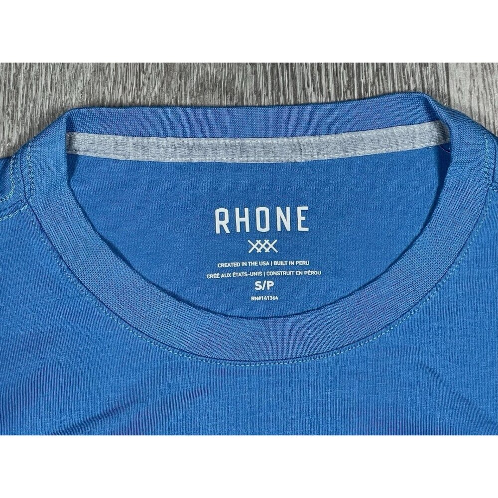 Rhone Blue Element Tee Cotton Everyday T-Shirt - Men Size Small - Picture 2 of 12